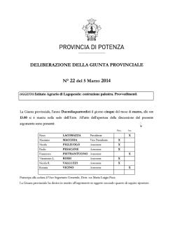 Istituto Agrario di Lagopesole: costruzione palestra. Provvedimenti.