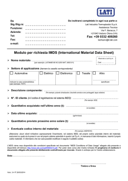 Modulo per richiesta IMDS (International Material Data