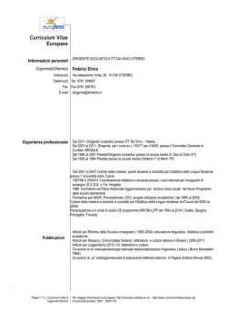 Curriculum Vitae di Elvira Federici