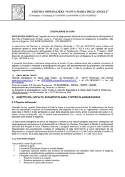disciplinare di gara accreditamento san vito