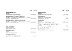 Glas / Flasche Riesling Jacobus 2012 4,00 / 18,00 Riesling Trocken