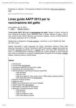 Linee guida AAFP 2013 per la vaccinazione del gatto