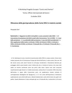 Rilevanza della giurisprudenza della Corte EDU in materia sociale