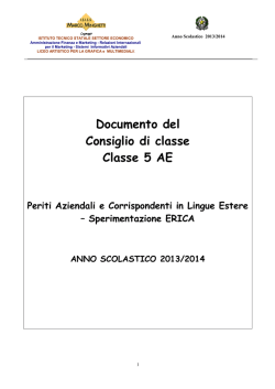 Documento del Consiglio di classe Classe 5 AE