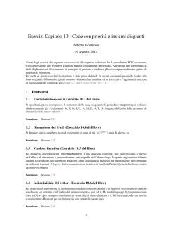 Esercizi Capitolo 10 - Code con priorit`a e insiemi disgiunti