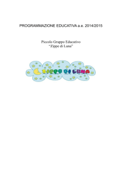 PROGRAMMAZIONE EDUCATIVA a.e. 2014/2015 Piccolo Gruppo