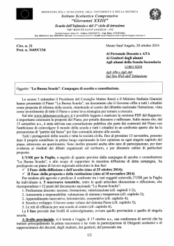 "La Buona Scuola". Campagna di ascolto e consultazione