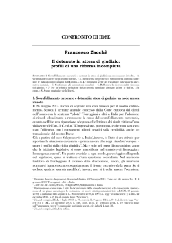 Il detenuto in attesa di giudizio