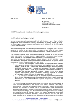 Lettera circolare - Consiglio Regionale della Lombardia