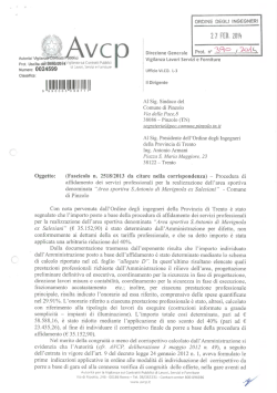 Vedi nota AVCP - Ordine degli Ingegneri della provincia di Trento