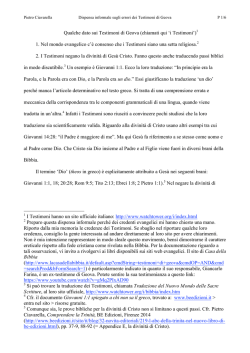 Dispensa informale sugli errori dei Testimoni di Geova