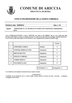 PROVINCIA DI ROMA - Comune di Ariccia
