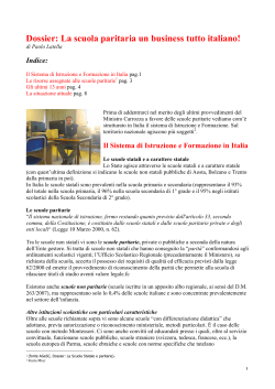 Dossier: La scuola paritaria un business tutto italiano!