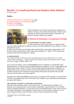 Dossier: La scuola paritaria un business tutto italiano!