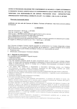 avviso di procedura selezione per conferimento di incarico a tempo