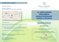 LA VENTILAZIONE PERCUSSIVA INTRAPOLMONARE: TEORIA E