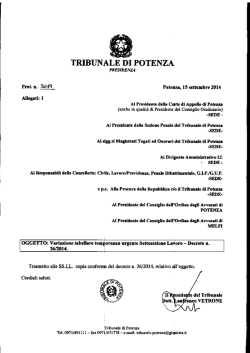 TRIBUNAL POTENZA - Ordine degli Avvocati di Melfi