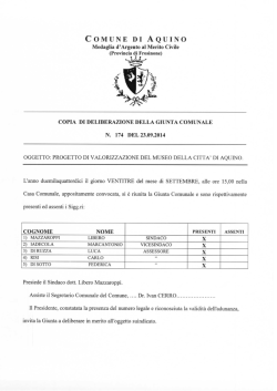 delibera g.c. n. 174/2014 progetto di valorizzazione del museo della