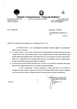 Sciopero dal 01.09.2014 - Istituto Comprensivo Pascoli Aldisio