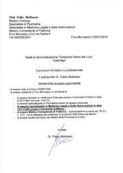 DOTT. MOLTRASIO FABIO - Curriculum Vitae