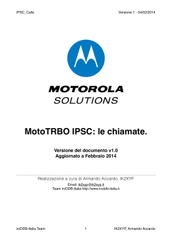 MotoTRBO IPSC: le chiamate. Versione del documento v1