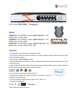 DVR Serie PRO H960 - &ldquo;Analog Ip&rdquo; Model Features