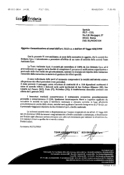 Eco Eridania - Notiziario Filt-Cgil