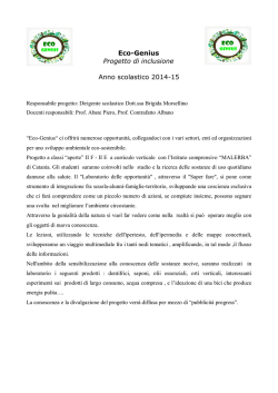Eco-Genius Progetto di inclusione Anno scolastico 2014-15