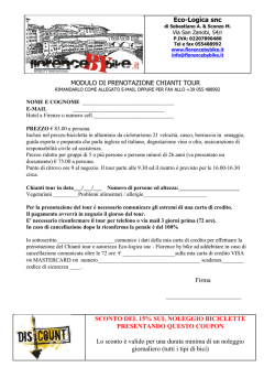 Eco-Logica snc MODULO DI PRENOTAZIONE