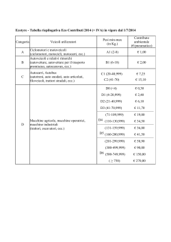 Ecotyre - Tabella riepilogativa Eco Contributi 2014 (+ IVA) in vigore