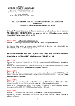 ISTITUTO VENDITE GIUDIZIARIE Successivamente alle ore 16