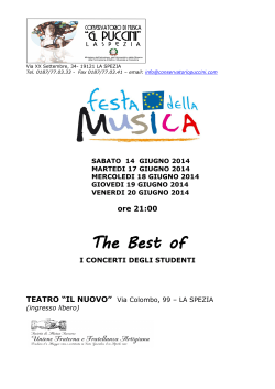Concerti Studenti -Il Nuovo - Conservatorio Giacomo Puccini