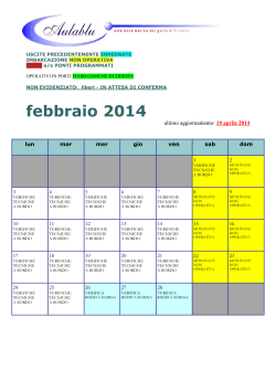 Calendario delle Uscite in Mare