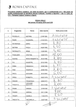 Prova orale - 19 marzo 2014 ore 9:30