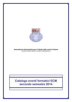 Catalogo eventi formativi ECM secondo semestre 2014