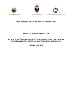 Progetto riconoscimento ECM attività di supervisione corsi Post