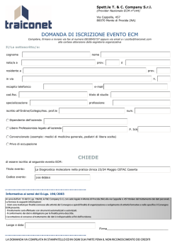 DOMANDA DI ISCRIZIONE EVENTO ECM CHIEDE