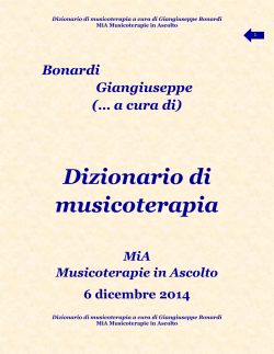 Bonardi Giangiuseppe dizionario di musicoterapia MiA 6 dicembre