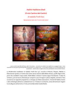 HaShir HaShirim Shel&igrave; (Il mio Cantico dei Cantici) di Isabella Tirelli
