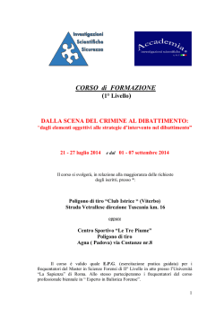 informazioni corso - Balistica forense