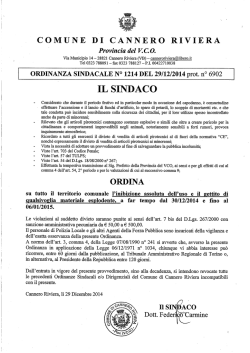 COMUNE DI CANNERO RIVIERA