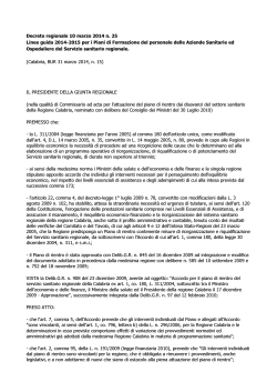 Decreto regionale 10 marzo 2014 n. 25 Linee
