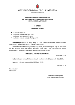 XV Legislatura - Consiglio Regionale della Sardegna