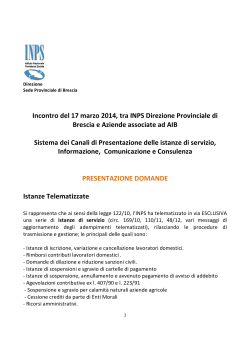 Incontro del 17 marzo 2014, tra INPS Direzione Provinciale di