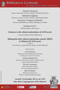 Invitano - Biblioteca centrale della Regione siciliana