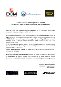 comunicato - Badminton Lombardia