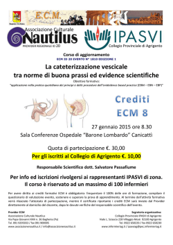 Download locandina CATETERIZZAZIONE VESCICALE