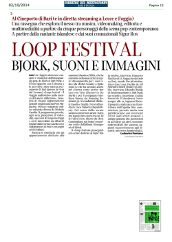 Loop festival, Bjork suoni e immagini pdf