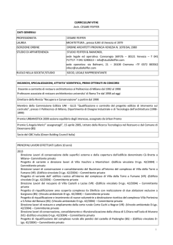 CURRICULUM VITAE Arch. CESARE FEIFFER DATI