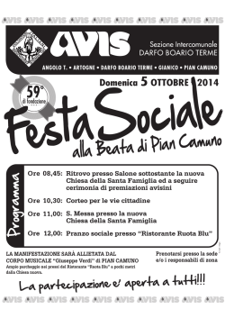 inviti festa sociale 2014 - Avis Provinciale di Brescia